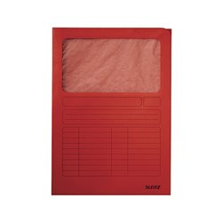 Leitz Sichtmappe 39500025 DIN A4 oben/rechts offen Karton rot