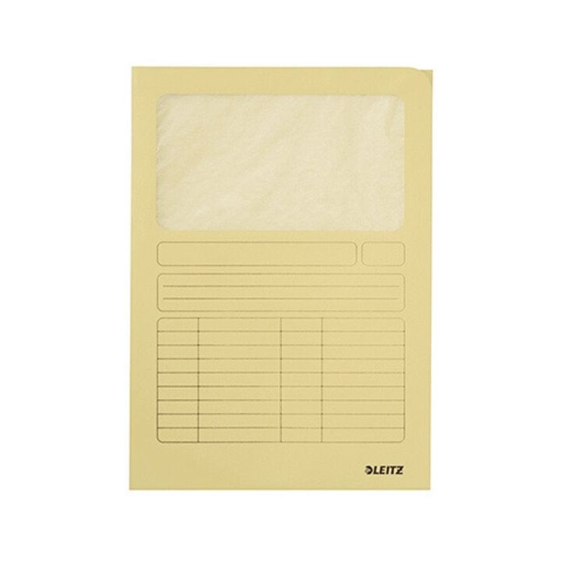 Leitz Sichtmappe 39500015 DIN A4 oben/rechts offen Karton gelb