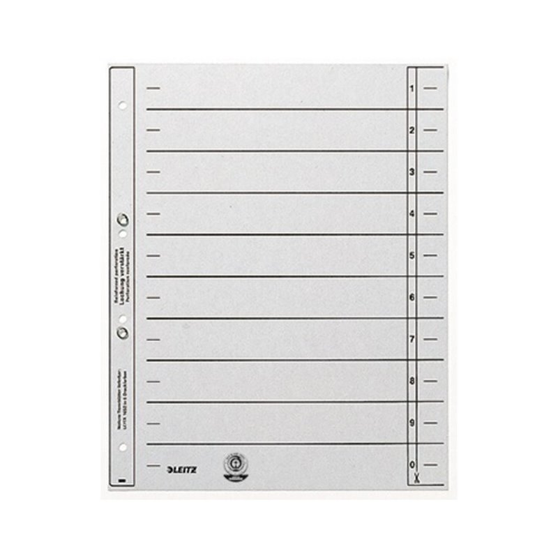 Leitz Trennblatt 16540085 DIN A4 200g Karton grau