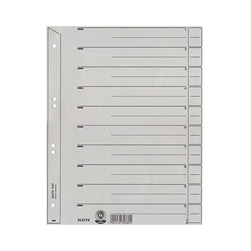Leitz Trennblatt 60970085 DIN A4 200g Karton grau