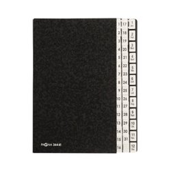 PAGNA Pultordner 24441-04 DIN A4 1-31/1-12 44Fächer Hartpappe sw