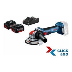 Bosch Akku-Winkelschleifer GWX 18V-7 mit 2x Akku GBA 18V 4.0Ah in L-BOXX