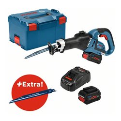 Bosch Werkzeug-Set: Akku-Säbelsäge GSA 18V-32, 2x Akku ProCORE 18V 8.0Ah, Ladegerät GAL 1880 CV, Sägeblatt-Set