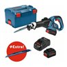 Bosch Werkzeug-Set: Akku-Säbelsäge GSA 18V-32, 2x Akku ProCORE 18V 8.0Ah, Ladegerät GAL 1880 CV, Sägeblatt-Set