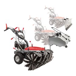 Scheppach Benzin- Kehrmaschine Set SC2200PE inkl. Sammelbehälter, Elektrostart, Schneeschild & Auffangbehälter