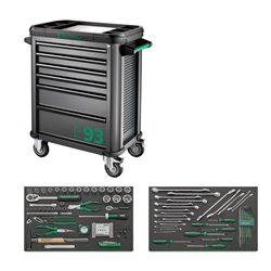 Stahlwille Werkzeugsortiment mit Werkstattwagen Anzahl Schubl.6 anthrazitgrau, RAL 7016 111tlg.