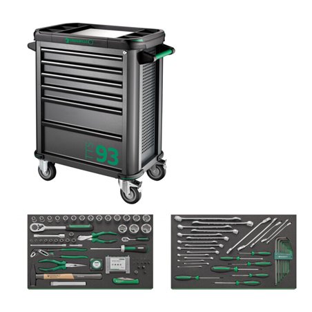 Stahlwille Werkzeugsortiment mit Werkstattwagen Anzahl Schubl.6 anthrazitgrau, RAL 7016 111tlg.