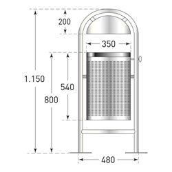 Moravia Abfallbehälter Edelstahl DS35
