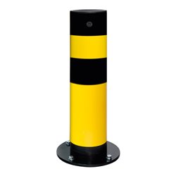 Moravia Rammschutz-Poller SWING für außen, Stahl,  gelb/schw., zum Aufdübeln, 159