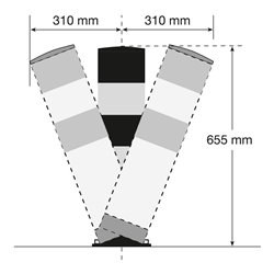 Moravia Rammschutz-Poller SWING für außen, Stahl,  gelb/schw., zum Aufdübeln, 159