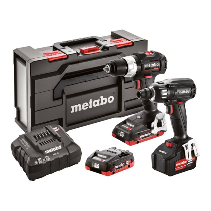 Metabo Akku-Maschinen Combo Set 2.2.7 18 V BL SE, Akku-Schlagbohrschrauber SB 18 LT BL SE, Akku-Schlagschrauber SSW 18 LTX 400 B