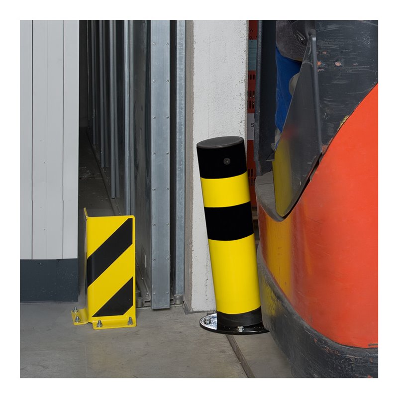 Moravia Rammschutz-Poller SWING für innen, Stahl,  gelb/schw., zum Aufdübeln, 159 mm