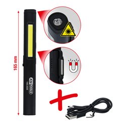 KS Tools LED COB Stripe Inspektionslampe 350 Lumen mit UV-Spot LED und Laserpointer