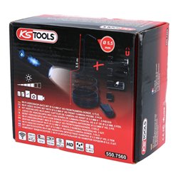 KS Tools Wi-Fi-Videoskop-Satz mit Ø 5,5 mm 0° HD Frontkamera-Sonde, 5-tlg.