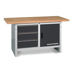 Kraftwerk Werkbank 840x1500x700 mm, 1 Tür, 3 Schubladen