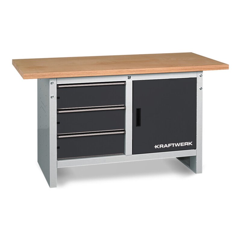 Kraftwerk Werkbank 840x1500x700 mm, 1 Tür, 3 Schubladen