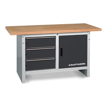 Kraftwerk Werkbank 840x1500x700 mm, 1 Tür, 3 Schubladen