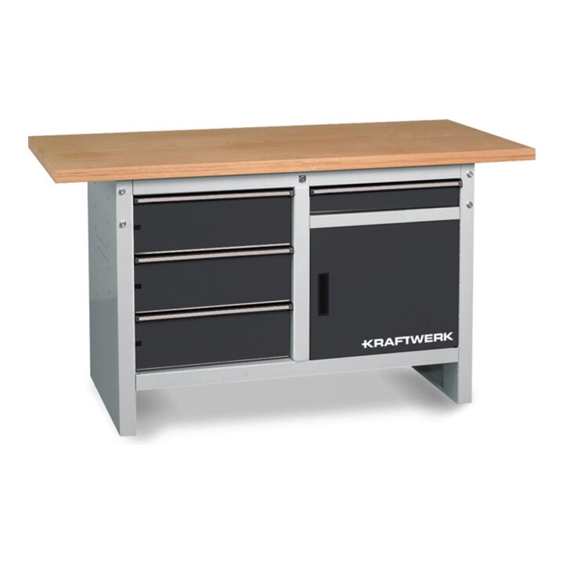 Kraftwerk Werkbank 840x1500x700 mm, 1 Tür, 4 Schubladen