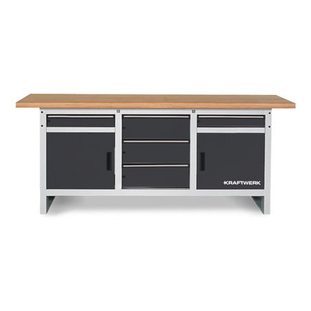 Kraftwerk Werkbank 840x2000x700 mm, 2 Türen, 5 Schubladen