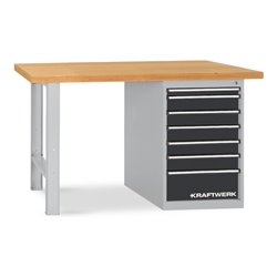Kraftwerk Werkbank 850x1500x700 mm, Schubladenbox mit 7 Schubladen