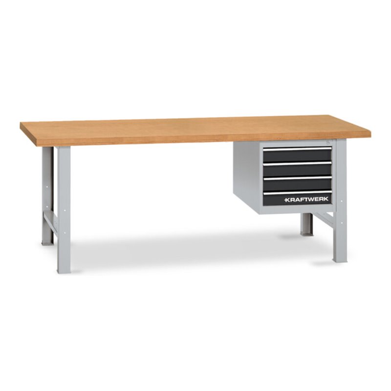 Kraftwerk Werkbank 840x2000x700 mm, Schubladenbox mit 4 Schubladen