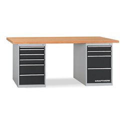 Kraftwerk Werkbank 850x2000x700 mm, 2 Schubladenboxen, 10 Schubladen