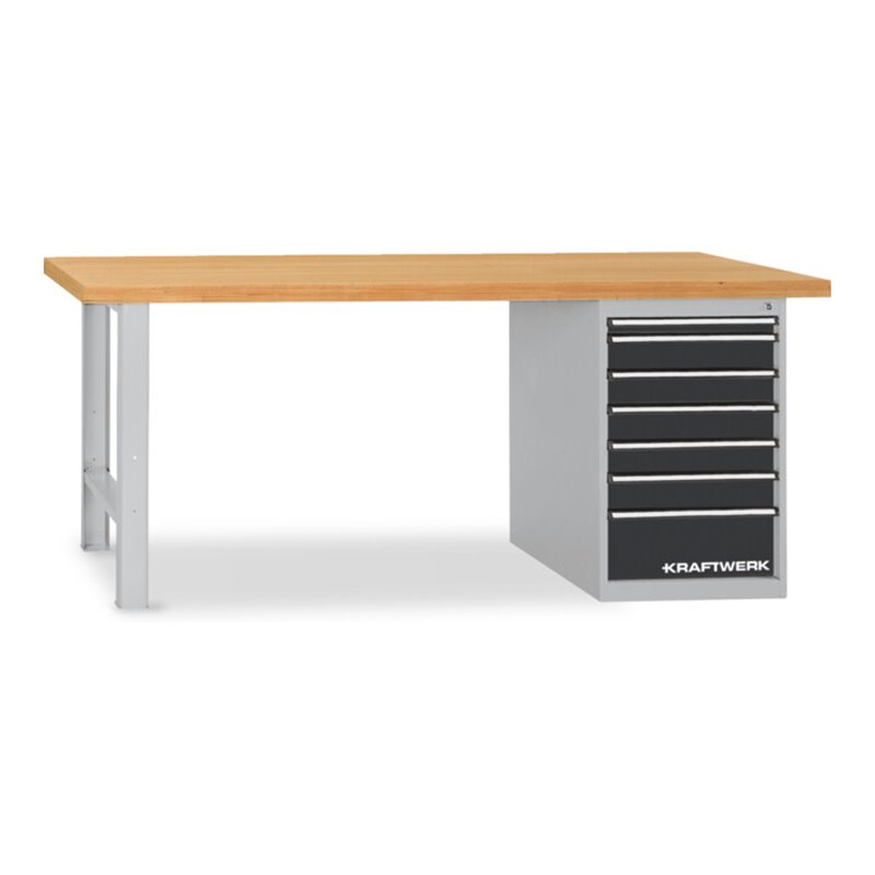 Kraftwerk Werkbank 850x2000x700 mm, Schubladenbox mit 7 Schubladen