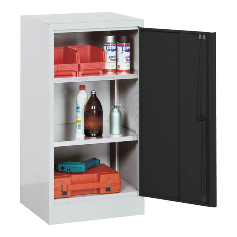 Kraftwerk Flügeltürschrank Serie 52, 516x1000x500 mm, 2 Fachböden, 1 Schublade