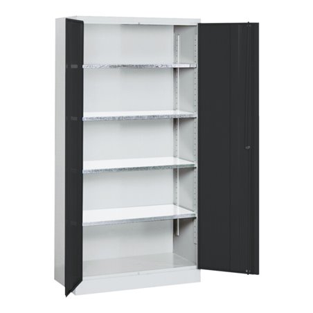 Kraftwerk Flügeltürschrank, 950x1900x500 mm, 4 Fachböden RAL7035/7016