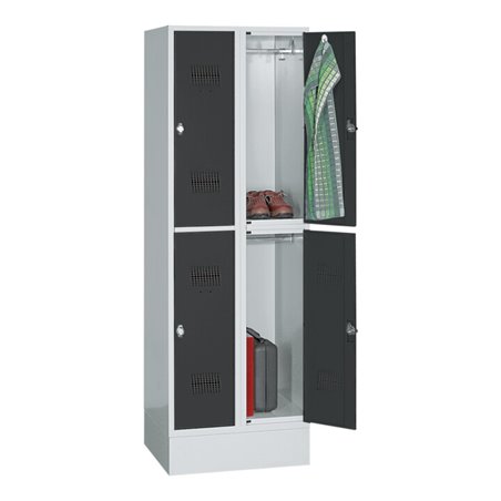 Kraftwerk Garderobenschrank Serie 53, 600x1850x500 mm, 4 Abteile