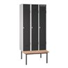 Kraftwerk Garderobenschrank mit Sitzbank Serie 53, 900x2100x500 mm, 3 Abteile