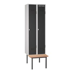 Kraftwerk Garderobenschrank mit Sitzbank Serie 53, 600x2100x500 mm, 2 Abteile