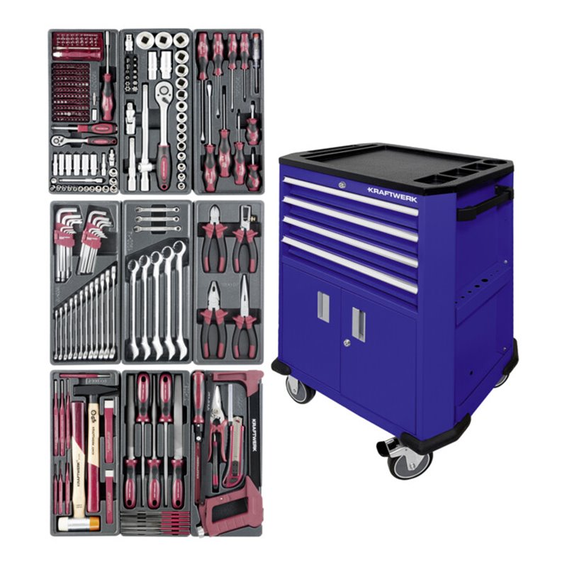 Kraftwerk Werkstattwagen P206 Blau bestückt 286 - tlg.