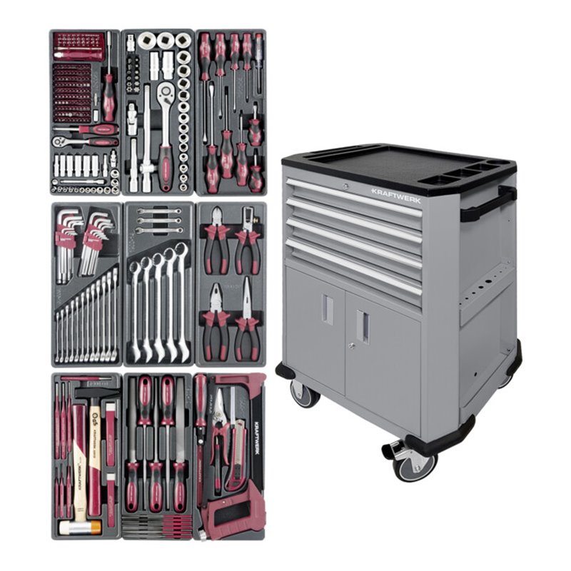 Kraftwerk Werkstattwagen P206 Grau bestückt 286 - tlg.