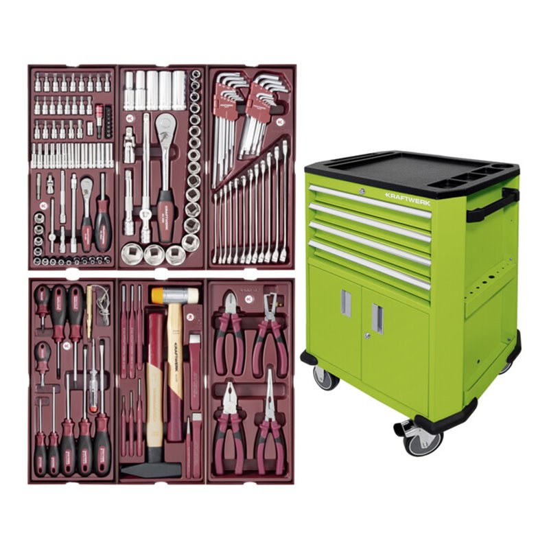 Kraftwerk Werkstattwagen P206 Grün bestückt 150 - tlg.