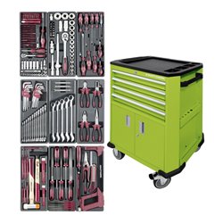 Kraftwerk Werkstattwagen P206 Grün bestückt 286 - tlg.