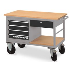 Kraftwerk Werkstattwagen mit 4 Schubladen, 1 Schublade und 1 Ablageboden, 835x1300x600 mm, 97 KG