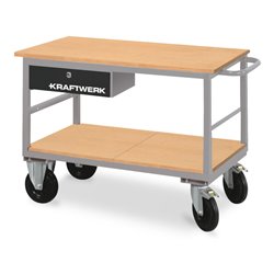 Kraftwerk Werkstattwagen mit 1 Schublade und 1 Ablageboden, 835x1300x600 mm, 65 KG