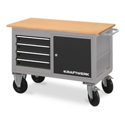 Kraftwerk Werkstattwagen mit 4 Schubladen und 1 Schubladenbox, 835x1300x600 mm, 107 KG