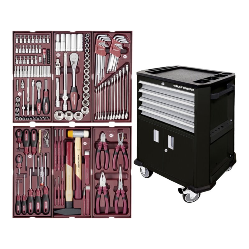 Kraftwerk Werkstattwagen P206 Schwarz  bestückt 150 - tlg.