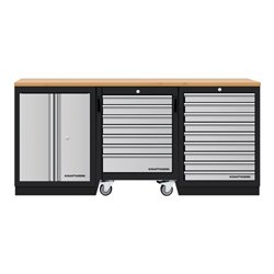 Kraftwerk Mobilio 3er Kombi mit Werkstattwagen, Buche Multiplex,