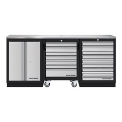 Kraftwerk Mobilio 3er Kombi mit Werkstattwagen, Edelstahl,