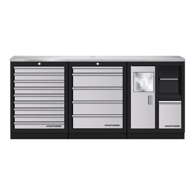 Kraftwerk Mobilio 3er Kombi Eimer, Edelstahl