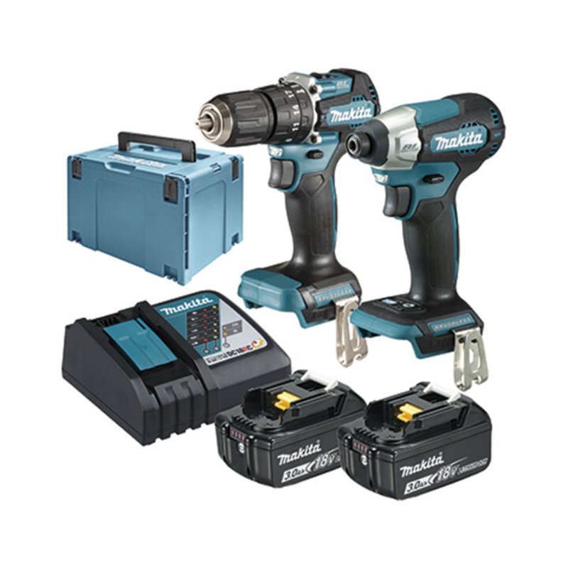 Makita Akku-Maschinen-Set mit Schlagbohrschrauber und Schlagschrauber 18V DLX2414JX4