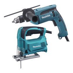 Makita Schlagbohrmaschine und Stichsäge Kombi-Set DK0073J