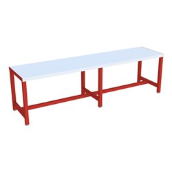 Pavoy Umkleidesitzbank 1500 mm, einseitig, PVC-Leisten, RAL 3000