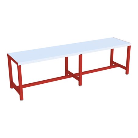 Pavoy Umkleidesitzbank 1500 mm, einseitig, PVC-Leisten, RAL 3000