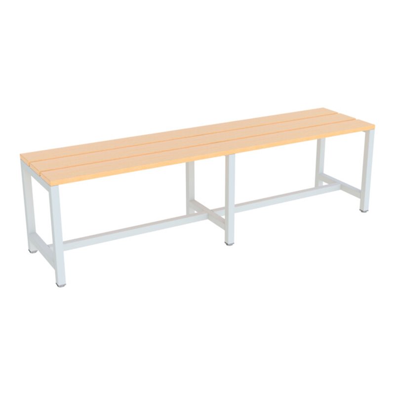 Pavoy Umkleidesitzbank 1500 mm, einseitig, Buchenleisten, RAL 7035