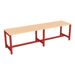 Pavoy Umkleidesitzbank 1500 mm, einseitig, Buchenleisten, RAL 3000