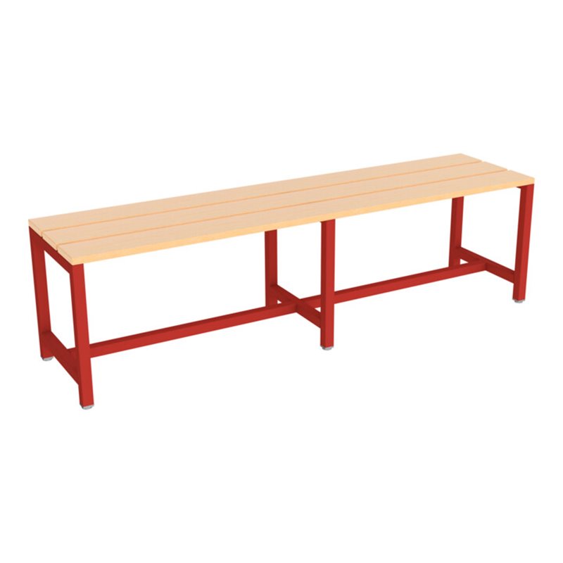 Pavoy Umkleidesitzbank 1500 mm, einseitig, Buchenleisten, RAL 3000